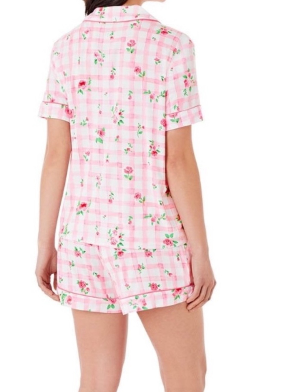 Women’s Pink Floral Short Pajama Set 2 piece set medium - Picture 7 of 7